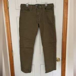 Lands' End Khaki Straight Fit Square Rigger Jeans